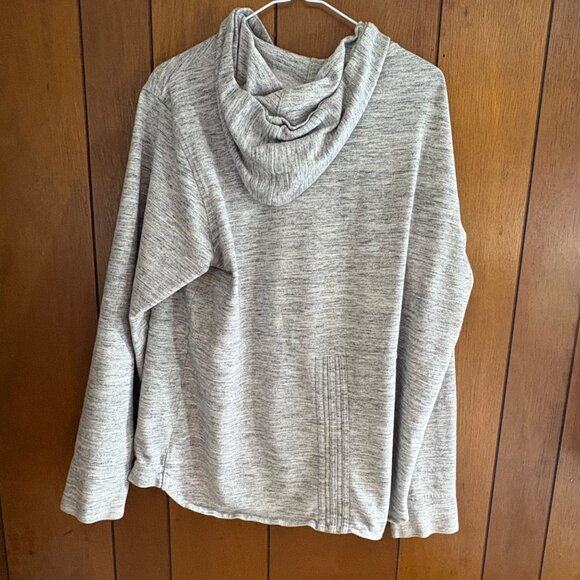 Adidas Hoodie‎ Men’s L Gray Heathered Sweatshirt Logo Athleisure Active Pullover - Picture 4 of 14